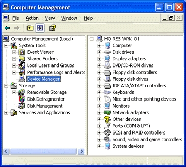 Opening the Device Manager